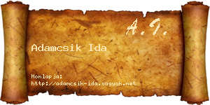 Adamcsik Ida névjegykártya