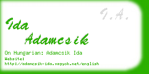 ida adamcsik business card